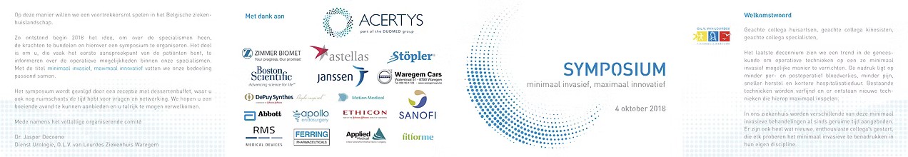 Buitenkant folder met sponsors en welkomstwoord